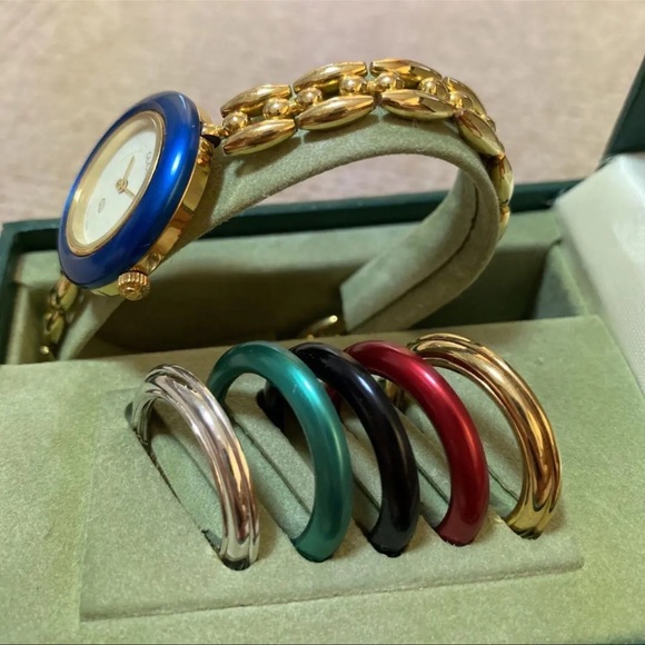 Gucci Metallic Vintage Watch Bracelet 14k gold plated SWISS MADE QUARTZ - Picture 7 of 11